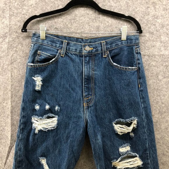 Carmar Womens Blue Distressed Wide Leg Jeans High Rise Size 29 - Picture 3 of 11